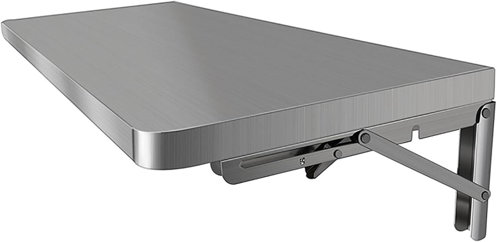 Mesa plegable de pared de acero inoxidable, diseño que ahorra espacio para cocina o comedor, 50 x 30 cm, ideal para espacios de vida compactos