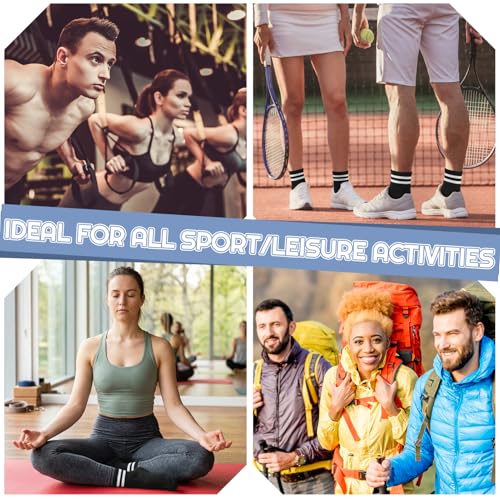 Image of Womens Crew Socks Striped Trim Casual Crew Socks Mid Calf Ankle Sock Vintage Retro Gym Running 6 /8 Pack