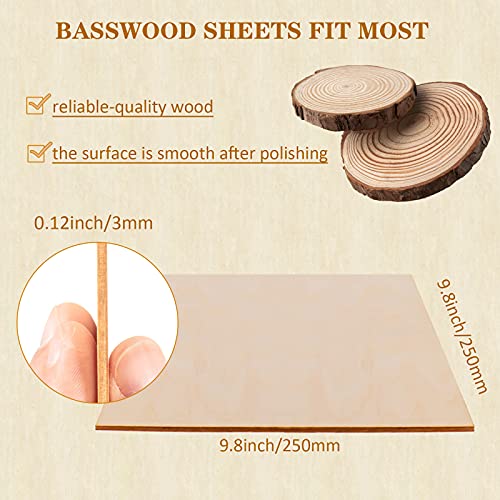 image for Fabbay 20 Pieces Basswood Sheets Thin Wood Sheets Craft Wood Board Unf