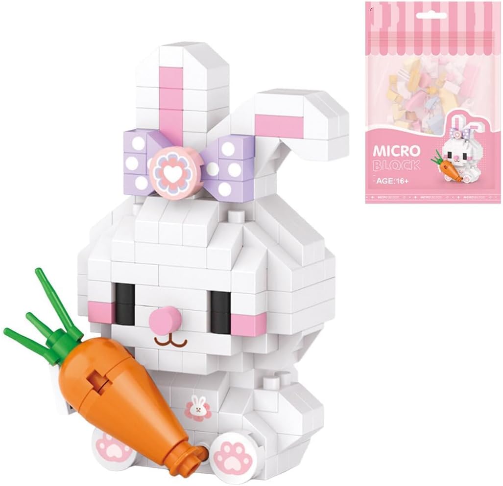Aetheria Mini Blocks Rabbit Building Animal Set Party Favor Goodie Bags Stuffers Easter Gifts 170 Pieces Creative Home Decor Building Bricks Gift for Adult 2025