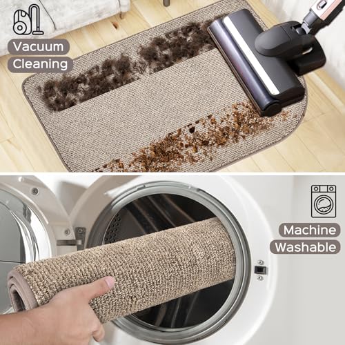 Image of Washable Runner Rug 24 inch x 96 inch Rectangular, Non Slip Absorbent Indoor Entryway Rug for Floor, Laundry, Hallway, Bedroom (Roll Packing)