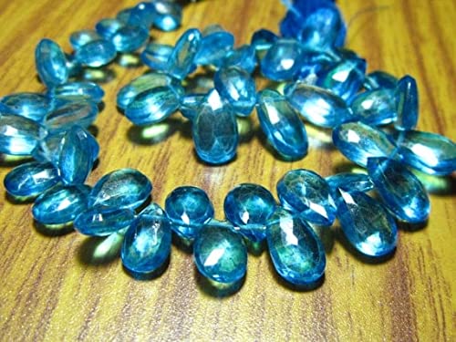 Quartz mystique bleu suisse en pierres naturelles poire pour bijoux