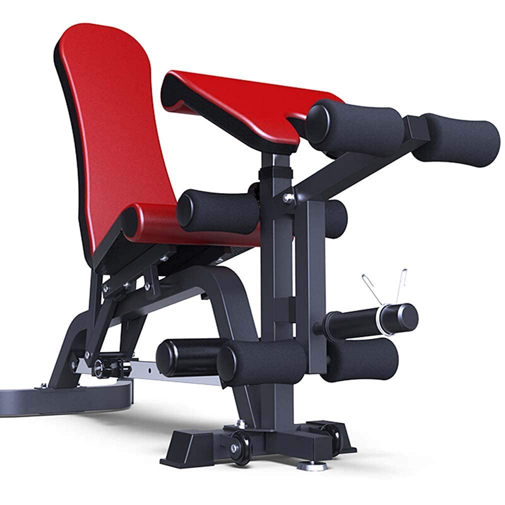 AYCDL Home Weight Bench Dumbbells Bench Workout Bench for Home Gym Exercises, Multi-Purposed Incline/Decline Sit Up Ab Fitness Bench, Strength Training Bench,Red,Red