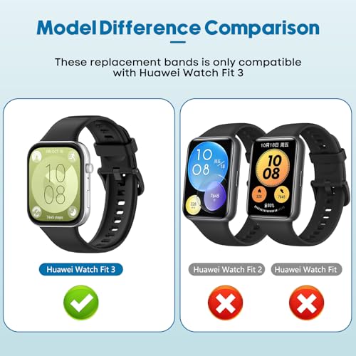 Xisair 10 Straps Compatible with Huawei Watch Fit 3 Sport Watchband Silicone Strap Huawei Fit 3 Replacement Wristbands for Huawei Watch Fit3 - Image 4