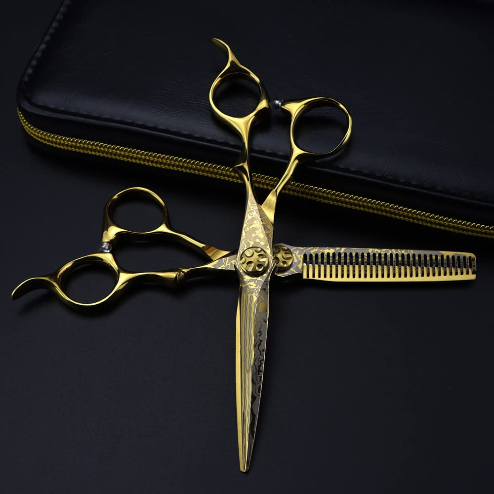 Ciseaux de coupe de cheveux professionnels 6 pouces outils de barbier - 8