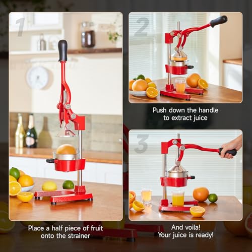Image of CO-Z Commercial Grade Citrus Juicer Professional Hand Press Manual Fruit Juicer Metal Juice Squeezer Heavy Duty Orange Juicer Citrus Orange Lemon Lime Pomegranate