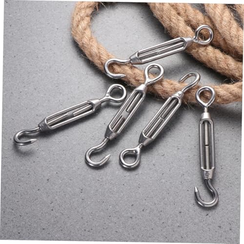 Didiseaon 5pcs M5 Tensionadores Ajustables para Cables de Acero Inoxidable 304 para Tiendas, Cercas y Instalación de Cuerdas miniatura 4
