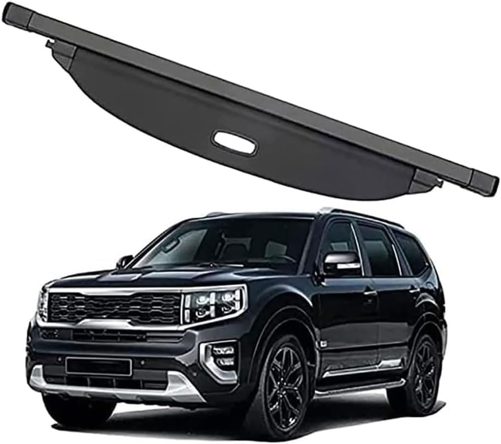 PANXUC Rear Boot Cargo Cover Curtain For KIA Mohave 2021, Trunk Retractable Cargo Cover Shield Shade Curtain Partition Board Privacy Blinds