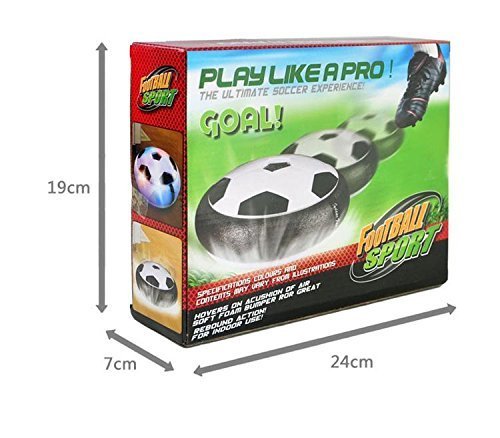MUREN Flying Football Toy Air Powered Pneumatic Suspended Hover Soccer Ball/Disc with Foam Bumpers and Colorful LED Lights (Multicolour) - Packaging May Vary 4