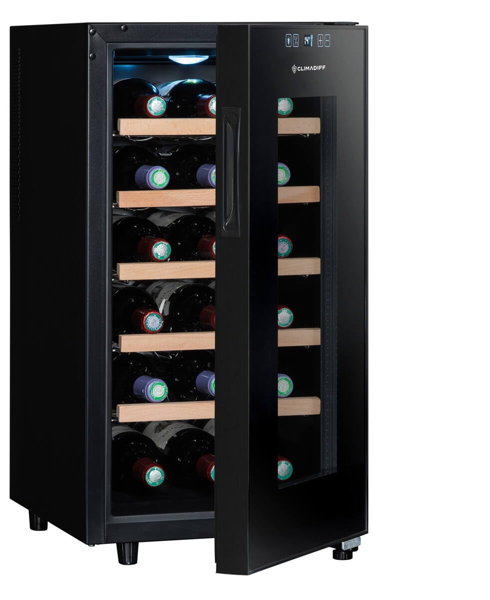 CLIMADIFF CC18F Hybrid-Weinkühlschrank 18 Flaschen Temperaturbereich 11°C-18°C freistehend