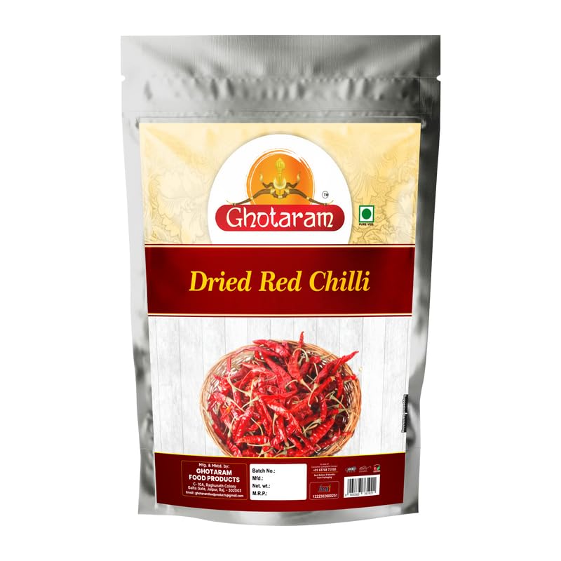 Ghotaram Byadgi Deggi Mirch Chilli Whole | Haveri Red Chilli (Lal Mirch) Less spicy | Karnataka Authentic Sabut Deggi Chilli Red (Lal Mirch) | Handpicked Red Chilli Lal Mirch-190Gx1Pk (B0CD47SYJF) Amazon Price History, Amazon Price Tracker