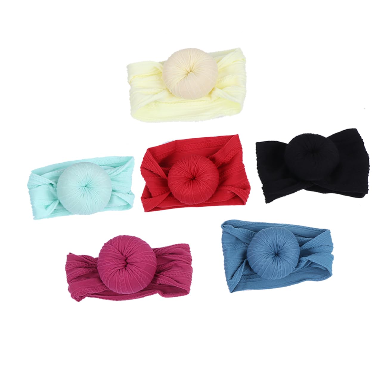 Abaodam 12piezas Diademas De Donut Para Bebés Accesorios De Cabello Infantiles Turbantes Tejidos Para Recién Nacidos y Niño Niña Pequeños