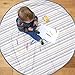Prince Lionheart Multi-Purpose Catchall, Round Splat Mat, Gray Stripe, Great for Meal or Craft Time, Easy Clean Up, 47.75x47.75 Inch (Pack of 1)