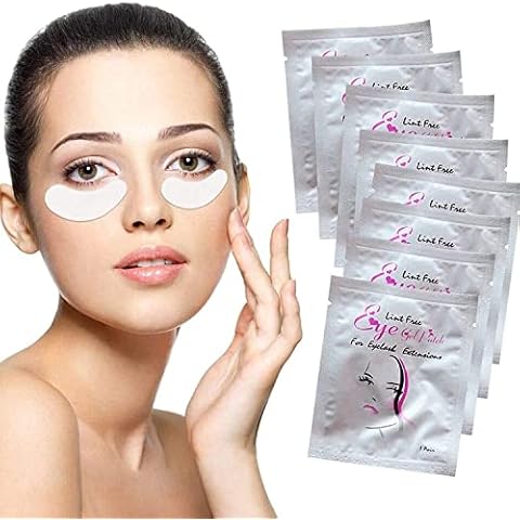 Sunallwell Under Eye Gel Pads 50 Pairs Under Eye Patches Isolation Eyelash Extension Pads Lint Free Beauty Mask Tool Makeup for Pro Salon and Individual(Premium Quality) Cover