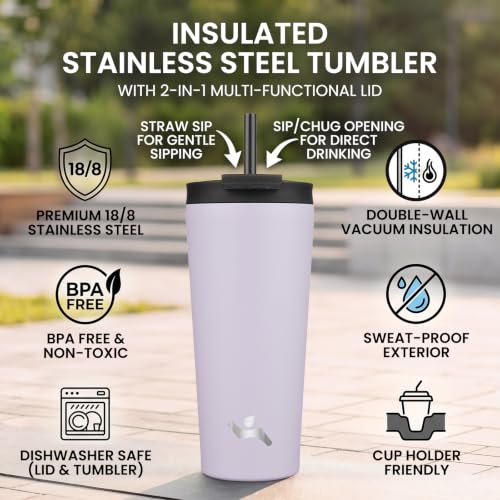 Image of Konokyo 34 oz Insulated Tumbler Water Bottle with Straw Lid, Taro