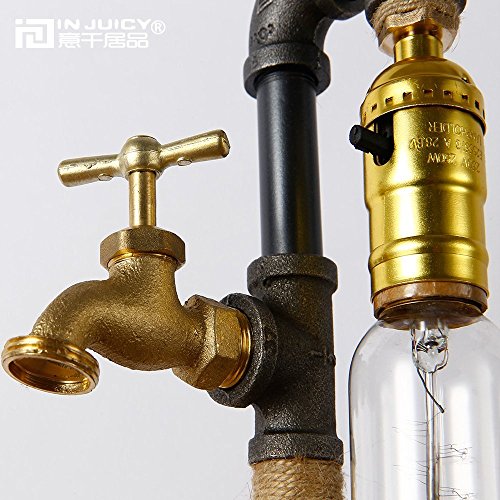 Injuicy Loft Retro Edison Vintage Industriële sokkel van metaal waterleidingen tafellampen antiek ijzer smeed touw… - Afbeelding 7