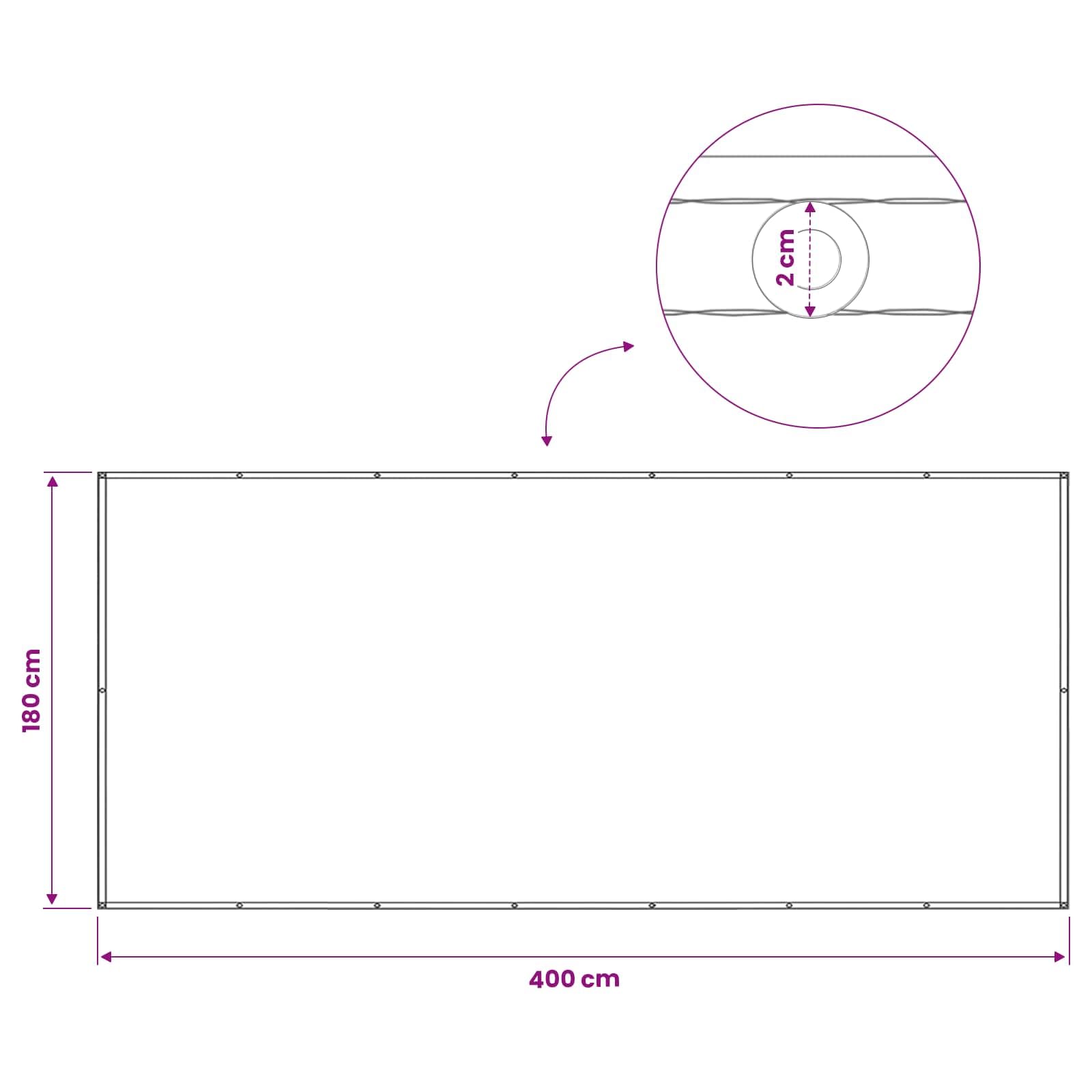 Frangivista da Balcone in Poliestere, Marrone, 400 x 180 cm