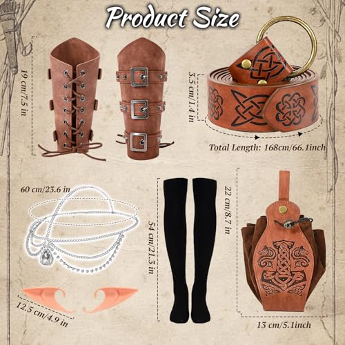 Disfraz completo elfo medieval con capucha y vestido miniatura 5