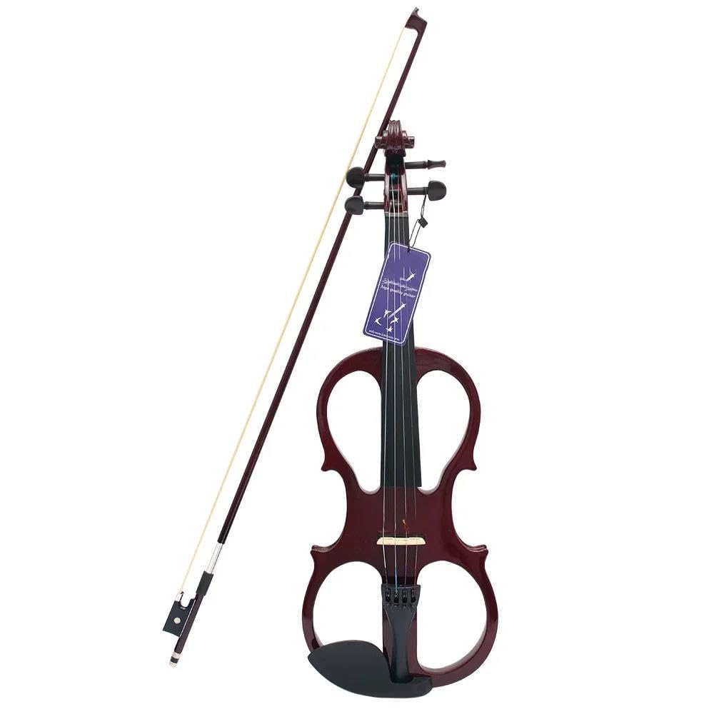 Skrzypiec Dla Początkujących Profesjonalne Skrzypce Elektryczne 4/4 Dark Red Silent Fiddle