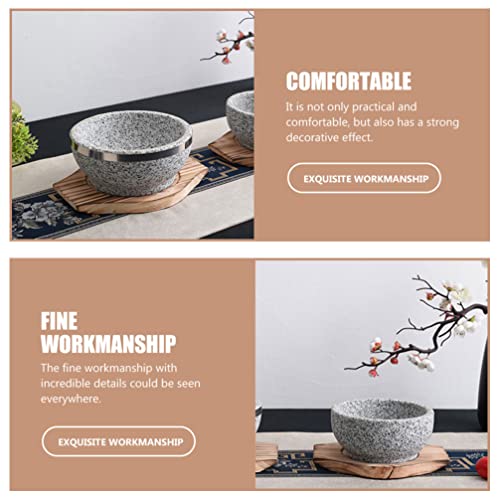 Operitacx Tripé de madeira para panelas e frigideiras coreanas Dolsot Bibimbap Bowl Trivet Base de s