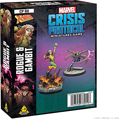 Marvel Crisis Protocol Gambit and Rogue figurines articulées pour combats stratégiques à deux