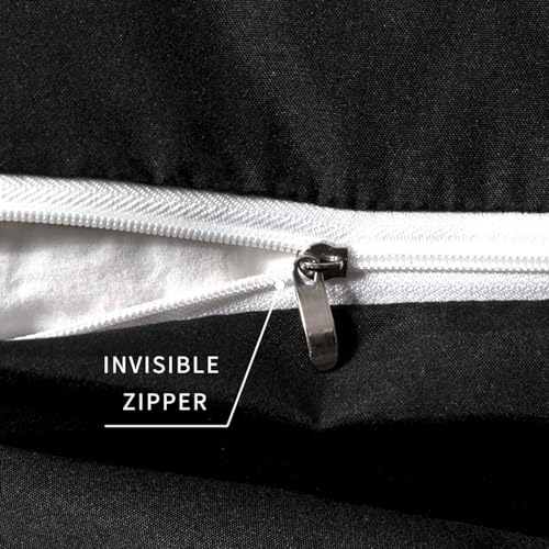 Image of 2 Pack Microfiber Queen Zipper Pillowcases, Soft Comfortable Not Shrink Black Pillow Case, Breathable Pillow Cases Set of 2 (20x30 Inches)