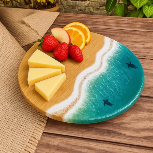 Set de 12 Tablas Redondas para Cortar de Bambú de 12 pulgadas – Platos para Queso, Pizzas y Charcutería para Grabado, Arte en Resina y Decoración Rústica miniatura 4