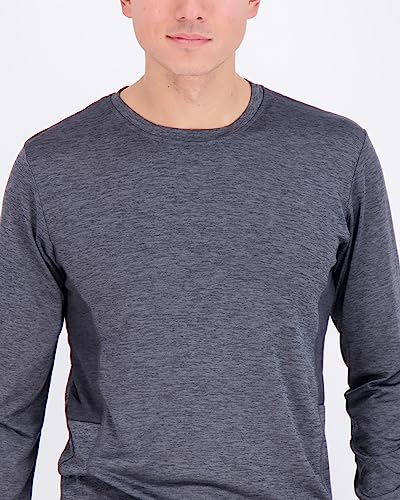 Real Essentials Mens Long Sleeve T-Shirt Workout Clothes Quick Dry Fit Gym Tee Shirt Athletic Active Performance Casual Wicking Exercise Running Sport Training Undershirt Top, Set 5, S, Pack Of 4 #TOP2