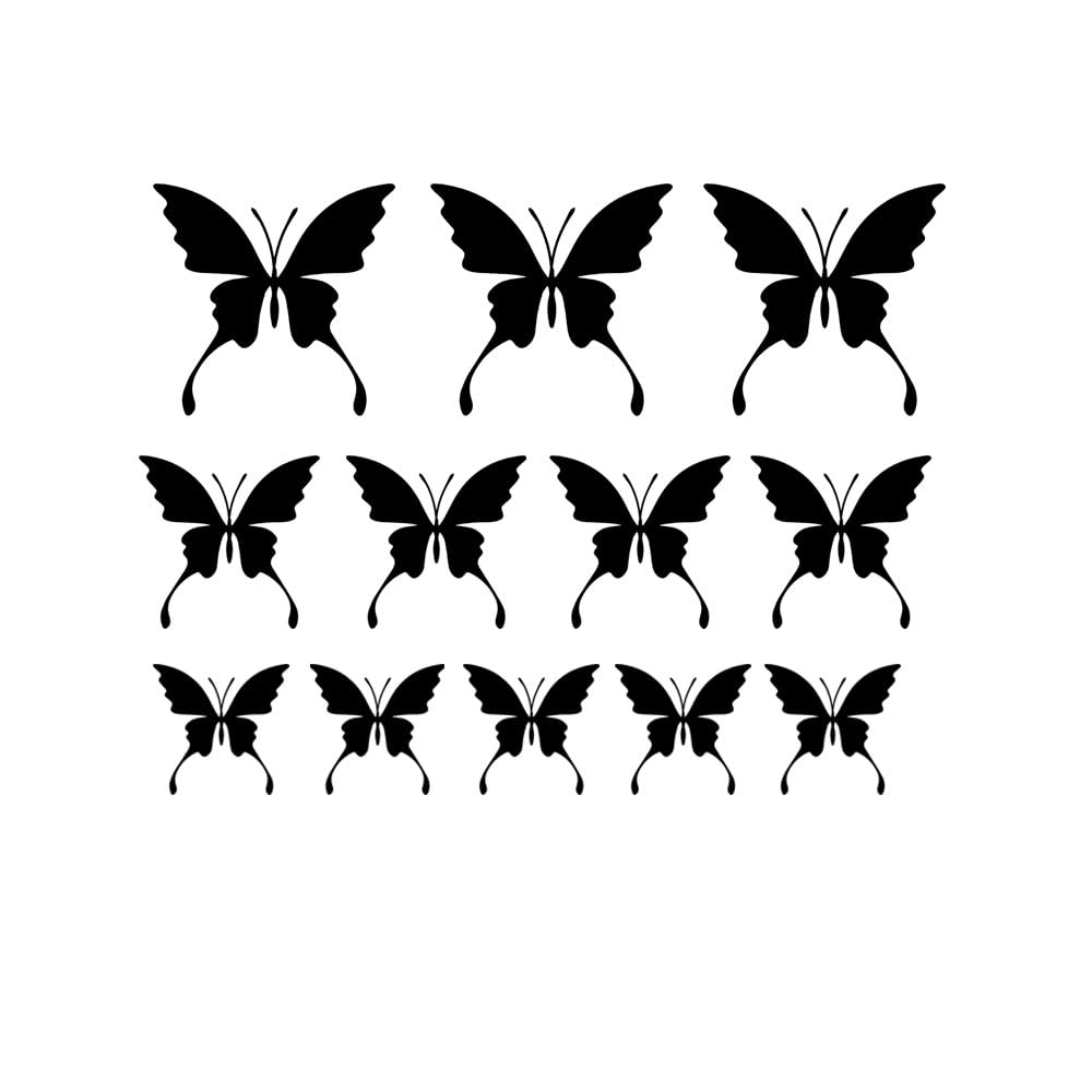 AE-PRO - 12pcs Butterfly Decal Sticker VINYLs - Car Truck Phone Window Wall Decor jk-599 (Purple)