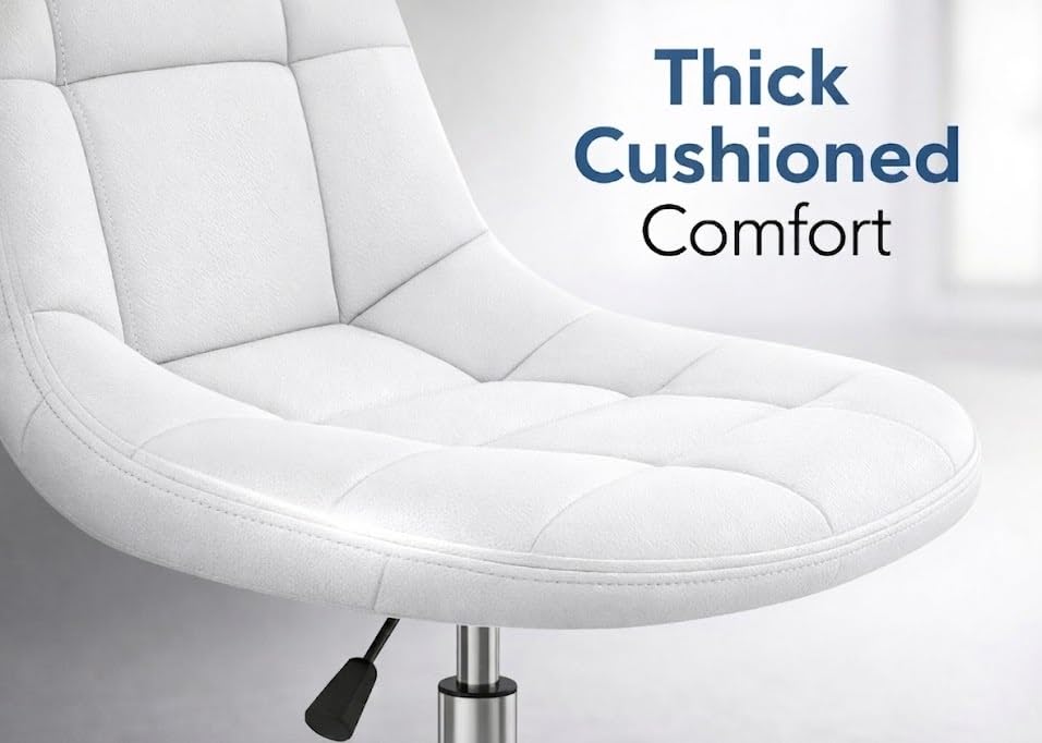 Image of Modern Egg Shape Bar Stool with 360 Swivel | Height Adjustable Bar Chair | Counter Stool & High Chairs | Comfortable for Home, Office, Restaurant Bar, Cafe & Cash Counter - (White)