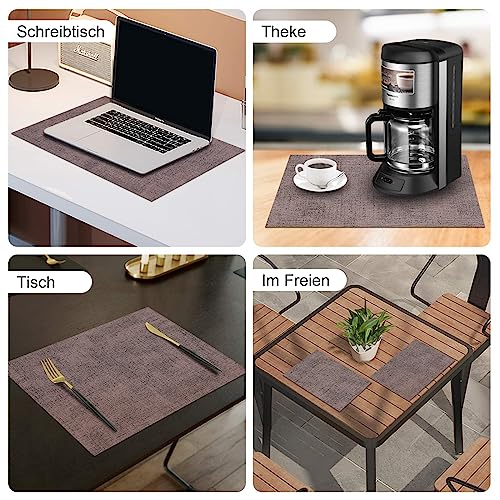 Set de table imperméable en cuir PVC Homaxy lot de 6 pièces pour table à manger de restaurant - 7