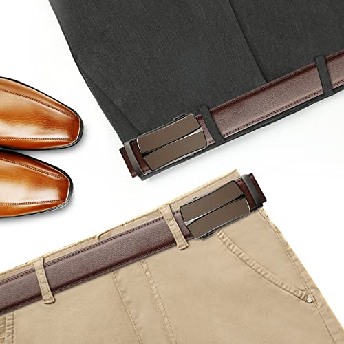 Image of Lavemi Men's Real Leather Ratchet Dress Belt with Automatic Buckle,Elegant Gift Box