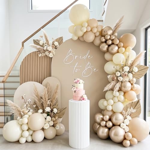 Image of RUBFAC 135pcs Ivory White Balloons Different Sizes 18 12 10 5 Inch Latex Balloon Garland Arch for Party Decoration Birthday Gender Reveal Wedding Anniversary Baby Shower Party Supplies