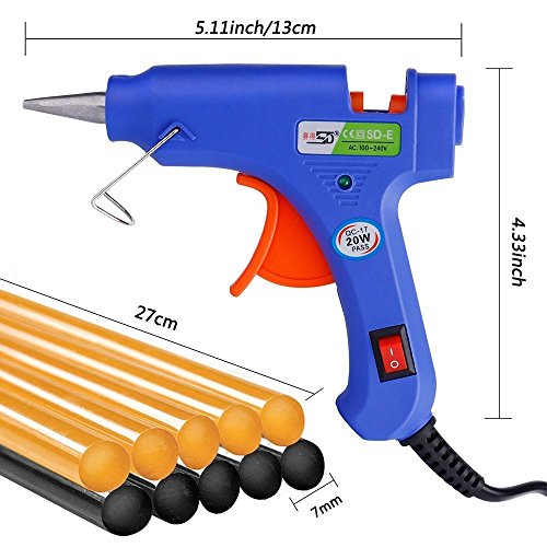 YOOHE 22PCS Auto Body Paintless Dent Removal Tools Kit Bridge Dent Puller Kits with Hot Melt Glue Gun and Glue Sticks