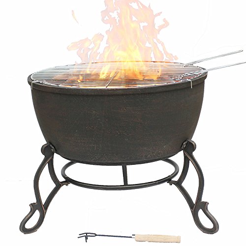GardecoMEREDIR Cast Iron Fire Pit, Bronze