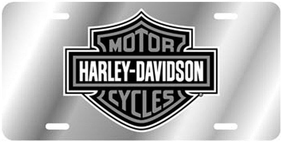 Harley-Davidson – placa delantera en acrílico gris B & S, Universal, PlateadoNegro