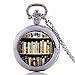 Produktbild Taschenuhr, Vintage-Look, Bücherregal, Glas, versilbert, mit Anhänger, Halskette, handgefertigt, für Damen und Herren