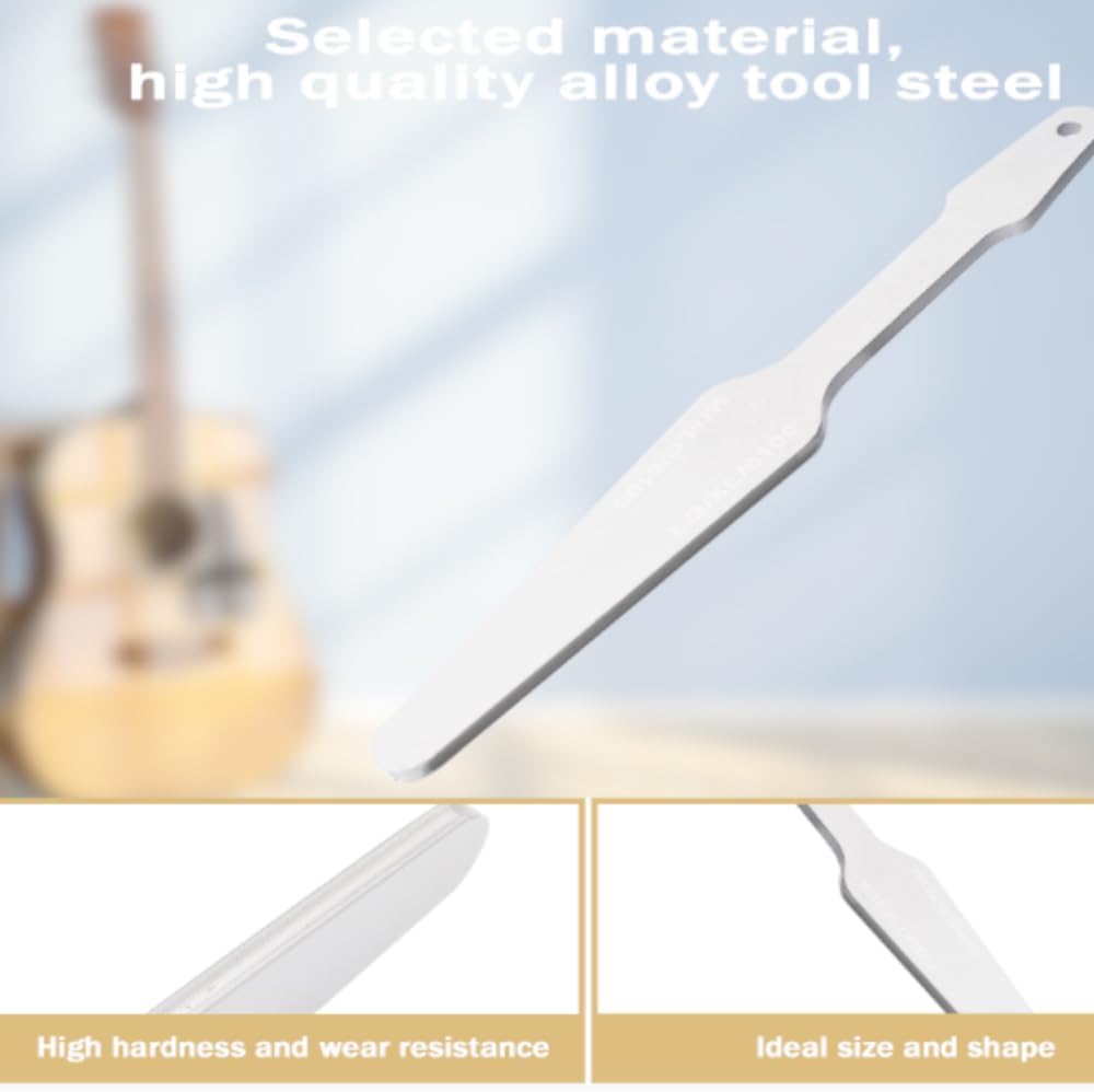 Guitar Fret File Guitar Crowning File with Brush, Double-Sided Fret Crowning Files Luthier Tools, Professional High Carbon Steel Design Guitar Fret File for Electric, Acoustic and Bass Guitars
