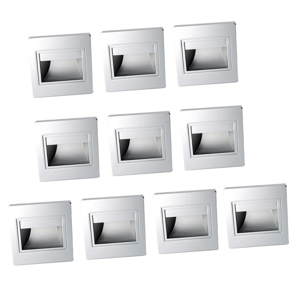 Merishopp 10x Outdoor 1.5W LED Wall Recessed Lamp Pathway Step Deck Lamp-Warm White-image-10