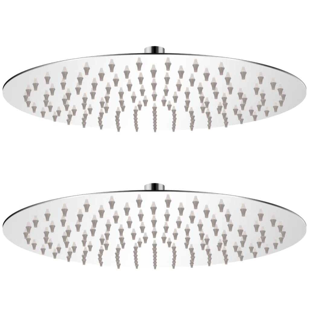 vidaXL 2X Cabezales de Ducha Efecto Lluvia Acero Inoxidable Diámetro 30cm Baño