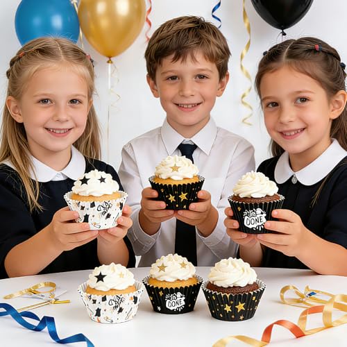 Image of 600 Pack Graduation Cupcake Liners Congrats Grad Baking Cups Standard Size Grad Muffin Liners for Graduation Birthday Party Candy Cake Decorations Supplies