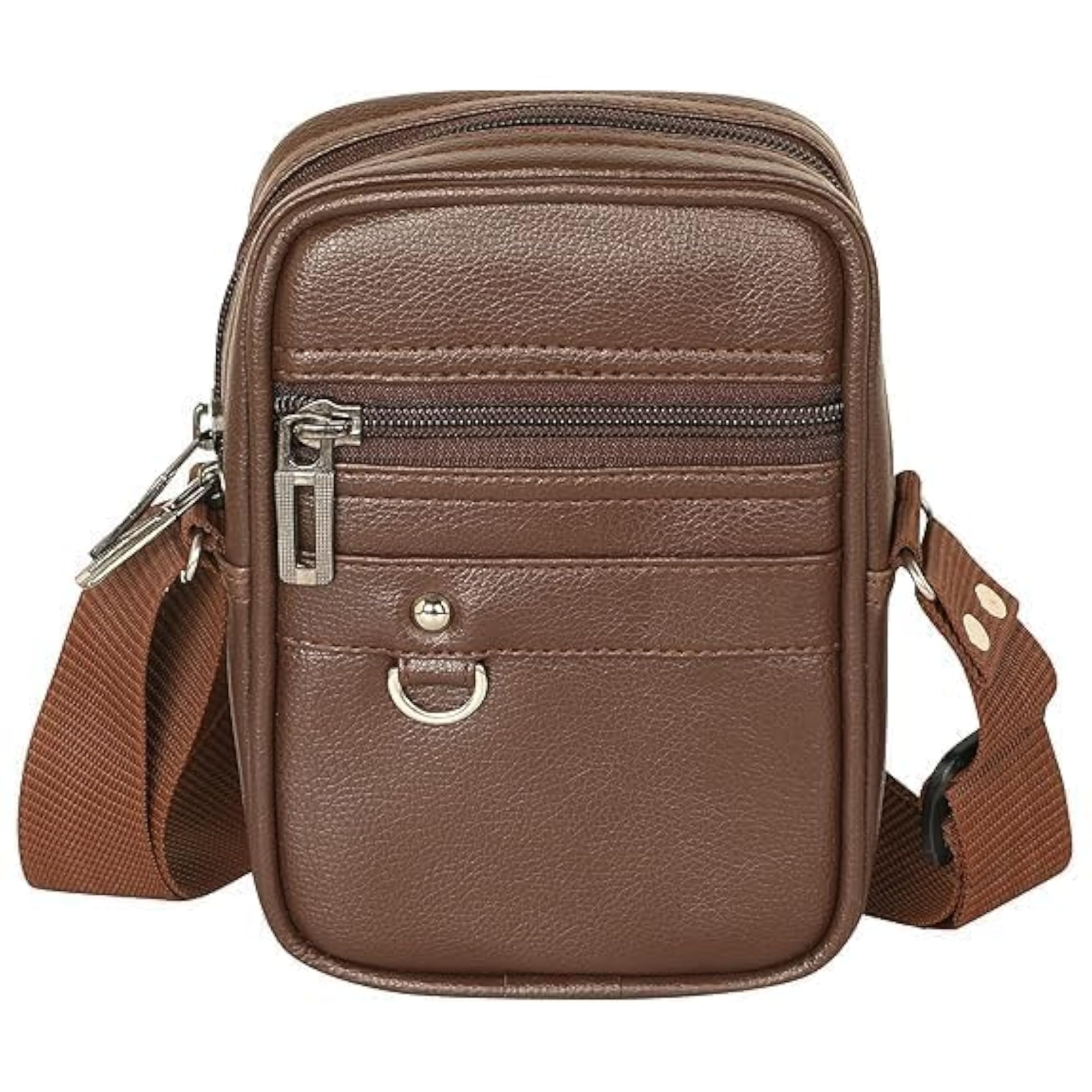 Brown Crossbody Sling Bag & Red Backpack Combo