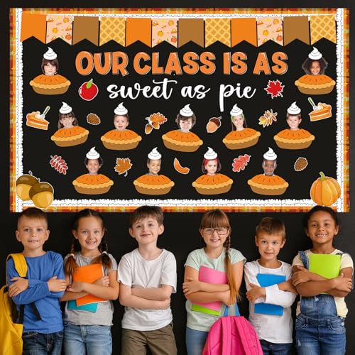 Image of Fall Bulletin Board Decorations Set Thanksgiving Pie Paper Cutouts Autumn DIY Photo Craft for Classroom Holiday School Home Office Wall Decor