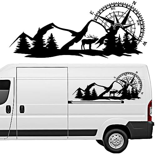 Autocollant Voiture Forêt Noire PVC - Déco Latérale Forêt Mystérieuse 100x20 Cm