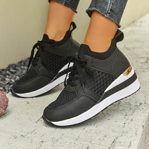 Chaussures confortables femmes baskets de course noires et souples - 2