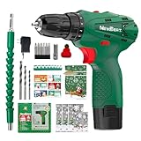 NEWBEAT Christmas Gifts for Men - Cordless Drill Set, 12V Power Drill with Battery and Charger, 3/8" Keyless Chuck, 2 Variable Speed, Christmas Gift Basket Electric Power Tool Set for Home Projects