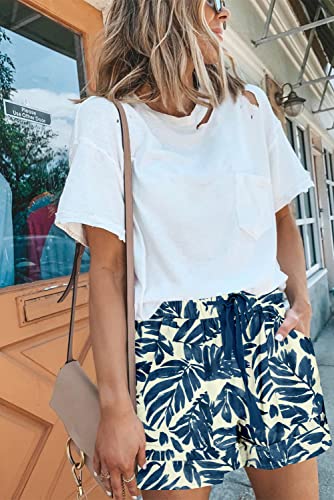 Image of KISSMODA Womens Summer Shorts Leopard /Camo /Solid /Floral Print Elastic Waist Pocketed Casual Pants