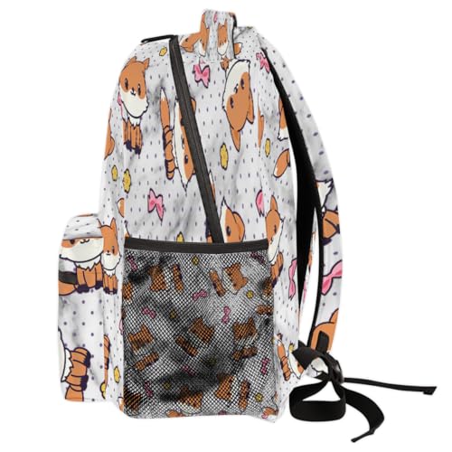 Sac à dos décontracté renard marbre pour voyage et école