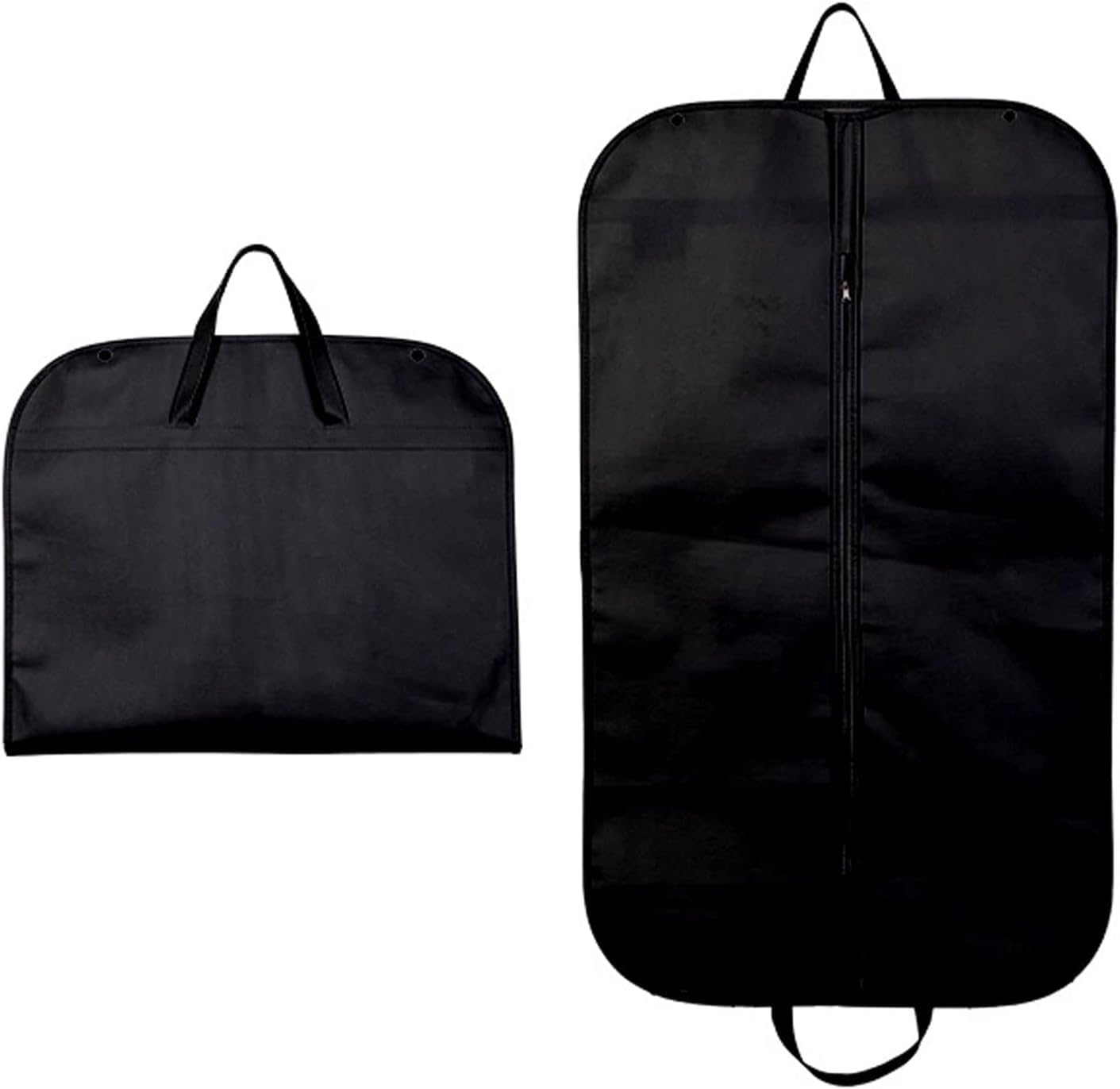 2PCS Suit Bags for Men - Suit Carrier Garment Covers - Foldable Zipped Clothes Storage for Travel Wardrobe Business Use - Black 60 x 120 cm