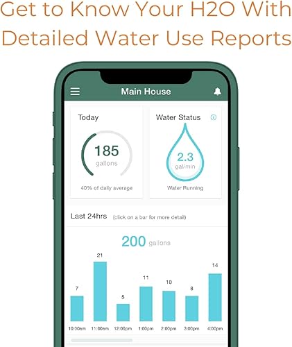 Miniatura 3 de Flume 2 monitores de agua inteligentes para el hogar y detector de fugas - Conectado WiFi, seguimiento y alertas de uso en tiempo real - Funciona
